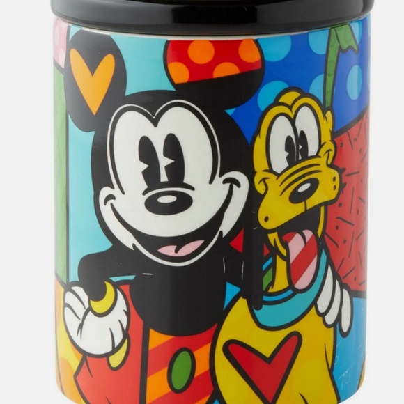 ROMERO BRITTO DISNEY MICKEY & PLUTO CANISTER / JAR NEW in Box - Picture 1 of 3